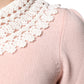 Dolce & Gabbana Pink Cashmere Collar Knitted Long Sleeves Top