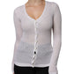 Dolce & Gabbana White Silk Button Down Cardigan Sweater