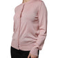 Dolce & Gabbana Pink Wool Knit Button Down Cardigan Sweater