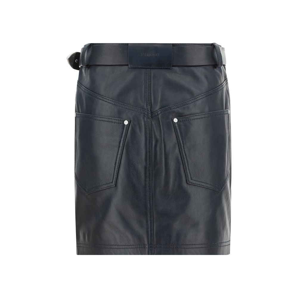 PINKO Leather Mini Skirt