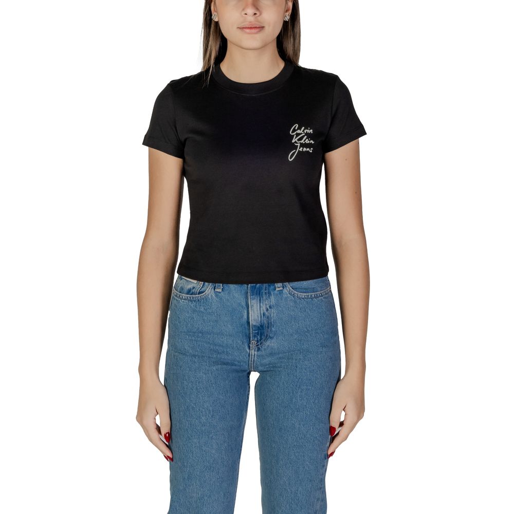 Calvin Klein Jeans Black Cotton Tops & T-Shirt