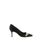 Manolo Blahnik Black Asapump Satin Pumps