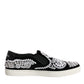 Dolce & Gabbana Black Embellished London Men Slip On Shoes