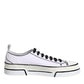 Dolce & Gabbana White Logo Canvas Low Top Men Sneakers Shoes