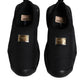 Dolce & Gabbana Black Slip On Wave Low Top Men Sneakers Shoes