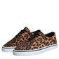 Dolce & Gabbana Brown Leopard Logo Print Cotton Sneakers Shoes