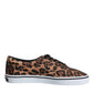 Dolce & Gabbana Brown Leopard Logo Print Cotton Sneakers Shoes