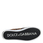 Dolce & Gabbana Brown Leopard Logo Print Cotton Sneakers Shoes