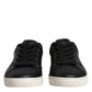 Dolce & Gabbana Black Leather Logo London Sneaker Shoes