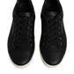 Dolce & Gabbana Black Leather Logo London Sneaker Shoes