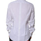 Dolce & Gabbana White Cotton Long Sleeve GOLD Dress Shirt
