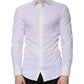 Dolce & Gabbana White Cotton Long Sleeve GOLD Dress Shirt