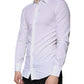 Dolce & Gabbana White Cotton Long Sleeve GOLD Dress Shirt