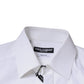 Dolce & Gabbana White Cotton Long Sleeve GOLD Dress Shirt