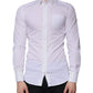Dolce & Gabbana White Cotton Long Sleeve GOLD Dress Men Shirt