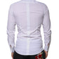 Dolce & Gabbana White Cotton Long Sleeve GOLD Dress Men Shirt