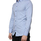 Dolce & Gabbana Light Blue Cotton Slim Fit GOLD Dress Shirt