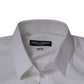 Dolce & Gabbana White Cotton Slim Fit Men MARTINI Dress Shirt