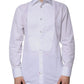 Dolce & Gabbana White Bib Cotton Poplin GOLD Men Formal Shirt