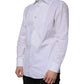 Dolce & Gabbana White Bib Cotton Poplin GOLD Men Formal Shirt