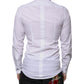 Dolce & Gabbana White Cotton Logo Formal Men GOLD Dress Shirt