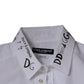 Dolce & Gabbana White Cotton Logo Formal Men GOLD Dress Shirt