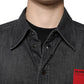 Dolce & Gabbana Black Logo Cotton Button Down Denim Shirt