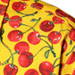 Dolce & Gabbana Yellow Cherry Button Down Men Casual Shirt