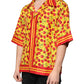 Dolce & Gabbana Yellow Cherry Button Down Silk Casual Shirt
