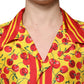 Dolce & Gabbana Yellow Cherry Button Down Silk Casual Shirt