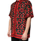 Dolce & Gabbana Black Cherry Silk Button Down Casual Shirt