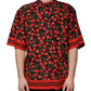 Dolce & Gabbana Black Cherry Cotton Button Down Casual Shirt