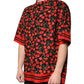Dolce & Gabbana Black Cherry Cotton Button Down Casual Shirt