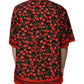 Dolce & Gabbana Black Cherry Cotton Button Down Casual Shirt