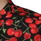 Dolce & Gabbana Black Cherry Cotton Button Down Casual Shirt