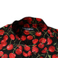 Dolce & Gabbana Black Cherry Cotton Button Down Casual Shirt