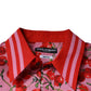 Dolce & Gabbana Pink Cherry Cotton Formal MARTINI Dress Shirt