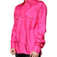 Dolce & Gabbana Pink Silk Collared Button Down Men Shirt