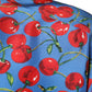 Dolce & Gabbana Blue Cherry Silk Button Down Casual Shirt