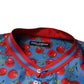 Dolce & Gabbana Blue Cherry Silk Button Down Casual Shirt