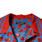 Dolce & Gabbana Blue Cherry Cotton Button Down Casual Shirt