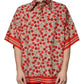 Dolce & Gabbana Beige Cherry Button Down Men Casual Shirt