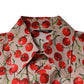 Dolce & Gabbana Beige Cherry Button Down Men Casual Shirt