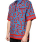 Dolce & Gabbana Blue Cherry Cotton Collared Men Polo T-shirt