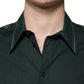 Dolce & Gabbana Green Logo Long Sleeve MARTINI Casual Shirt