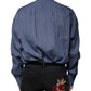 Dolce & Gabbana Blue Logo Long Sleeve Button Down Casual Shirt