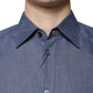 Dolce & Gabbana Blue Logo Long Sleeve Button Down Casual Shirt