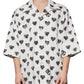 Dolce & Gabbana White Heart Print Short Sleeve Casual Shirt