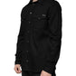 Dolce & Gabbana Black Cotton Collared Button Down Shirt