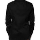 Dolce & Gabbana Black Cotton Collared Button Down Shirt